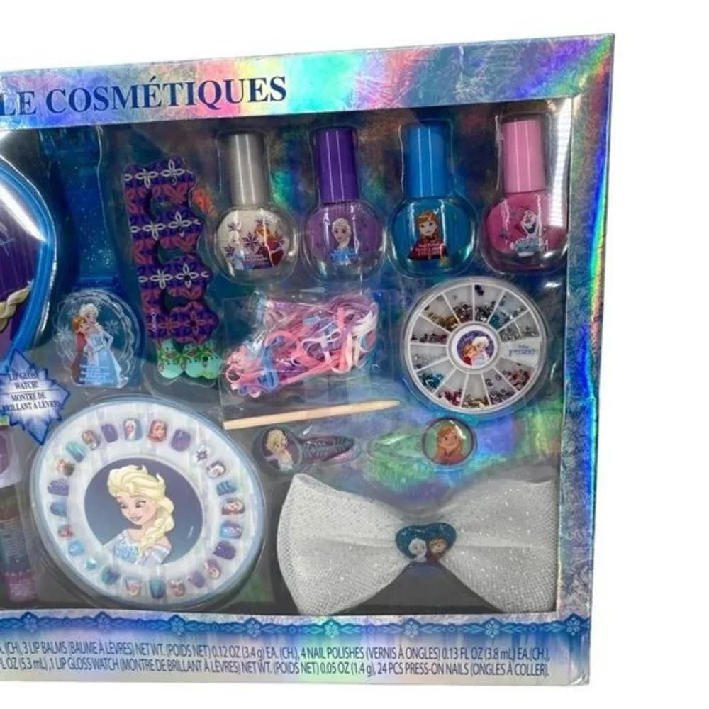 Disney Frozen Deluxe Girl’s Cosmetic Beauty Nail Hair Gift Set w/ Elsa Mirror